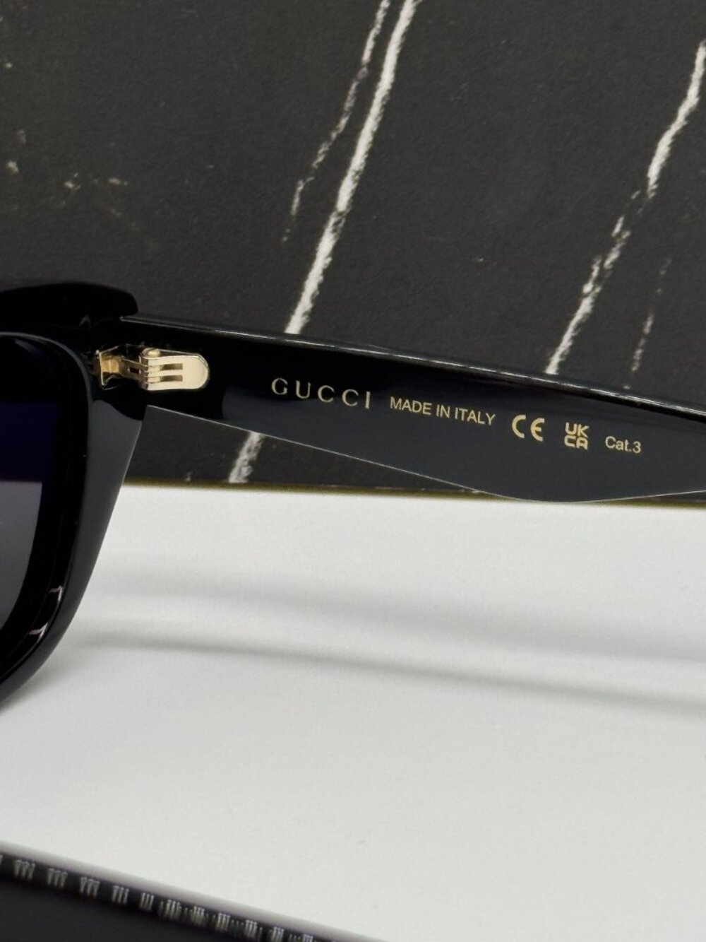 NEW GUCCI GG1638S 001 SUNGLASSES BLACK WOMEN EYEWEAR - Picture 9 of 10